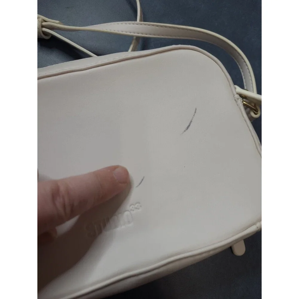 Studio 33 Crossbody Camera Bag with Floral Embellishment WHITE RTL$50